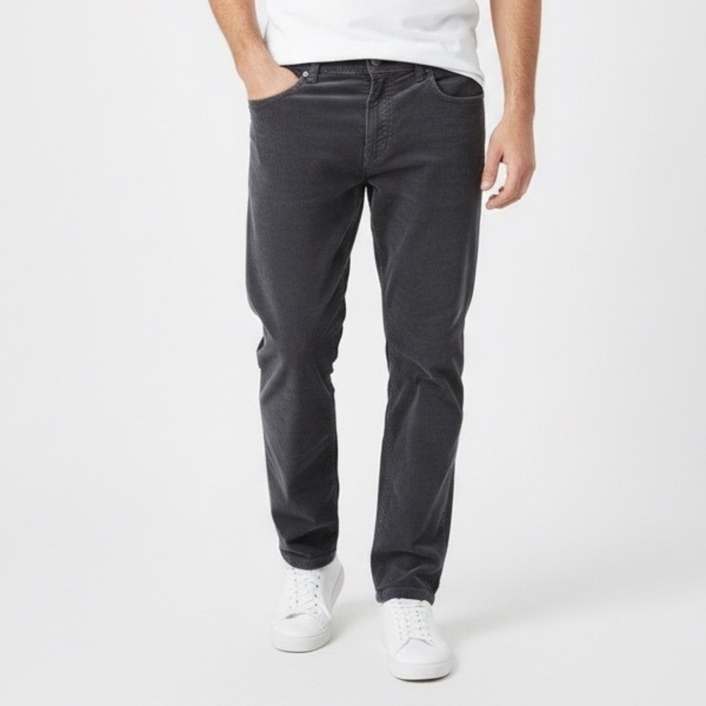Copper Oak Corduroy Pants Charcoal Gray Straight Leg‎ Size 34x30 Men's Trousers